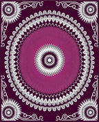 Radiant Pink Sunburst Ethnic Design Rug