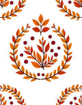 Autumnal Leaf and Berry Wreath Rug