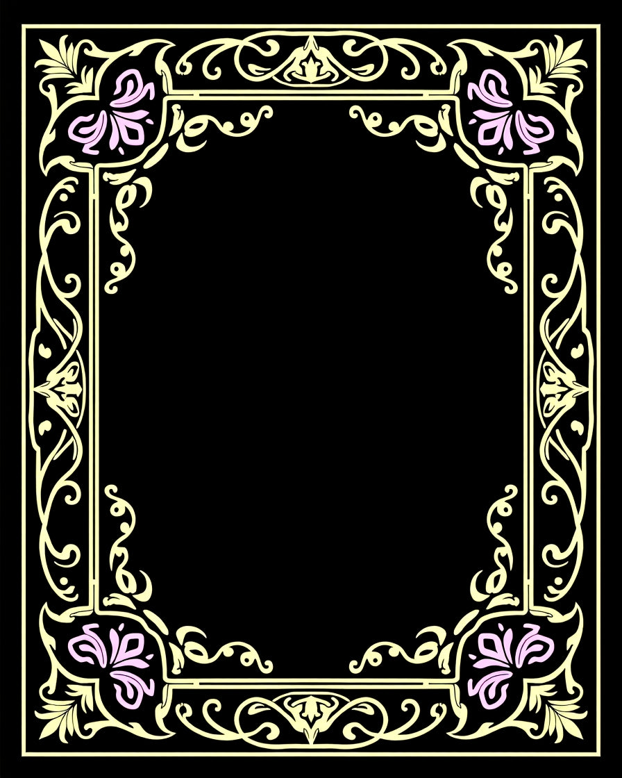Elegant Floral Border Design Rug