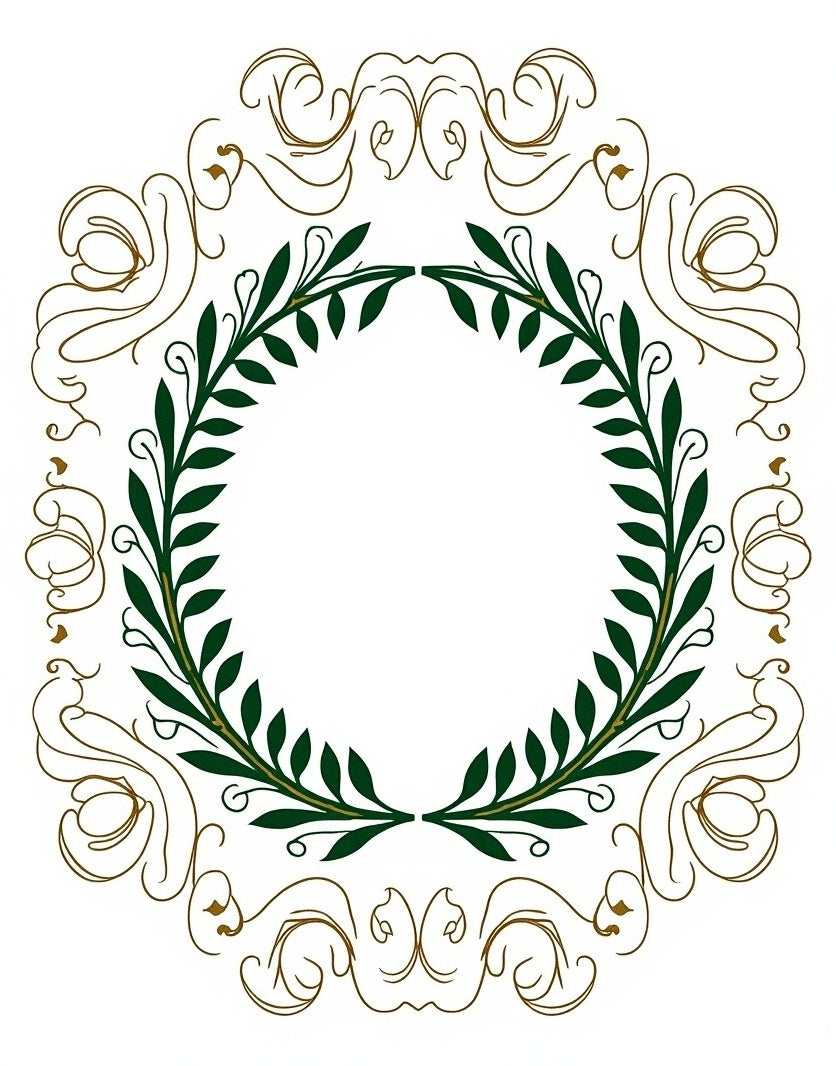 Green Laurel Brown Gold Ornate Rug
