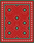 Bold Red Floral Intricate Pattern Rug