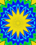 Vibrant Geometric Starburst Mandala Rug