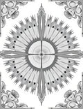 Symmetrical Radial Starburst Pattern Rug