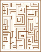 Maze Lines Abstract Geometric Design Rug