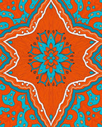 Radiant Floral Mandala Pattern Rug