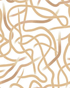 Abstract Woven Beige Curves Rug