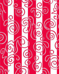 Crimson White Whimsical Swirl Stripes Rug