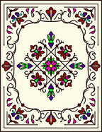 Ornate Floral Medallion Pattern Rug