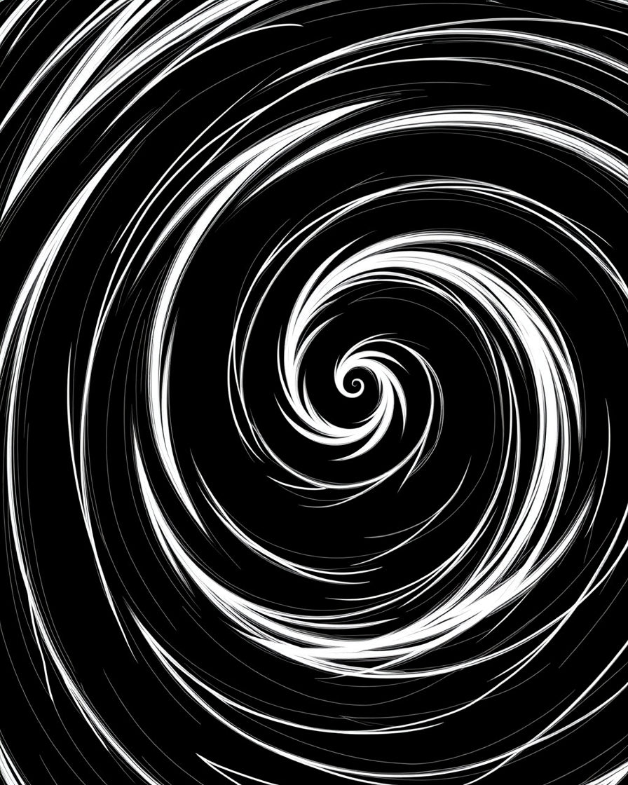 Black White Swirl Abstract Pattern Rug