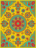 Yellow Mandala Floral Pattern Rug