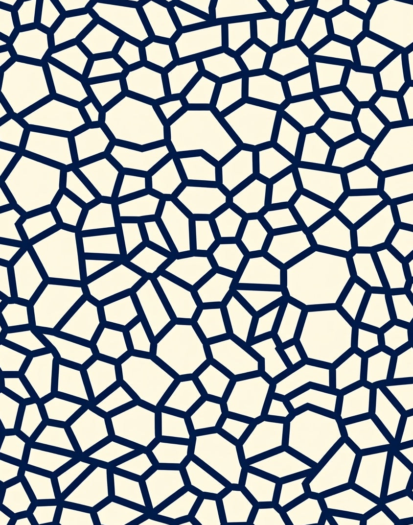Navy Organic Shapes Pattern Rug