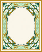 Ornate Teal Floral Swirl Pattern Rug