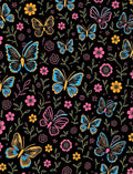 Whimsical Butterflies and Flowers Pattern Rug