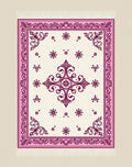 Ornate Crimson Floral Border Rug