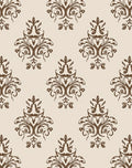 Ornate Damask Brown Classic Pattern Rug