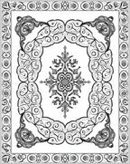 Ornate Black and White Centerpiece Rug