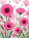 Pink Floral Garden Pattern Rug