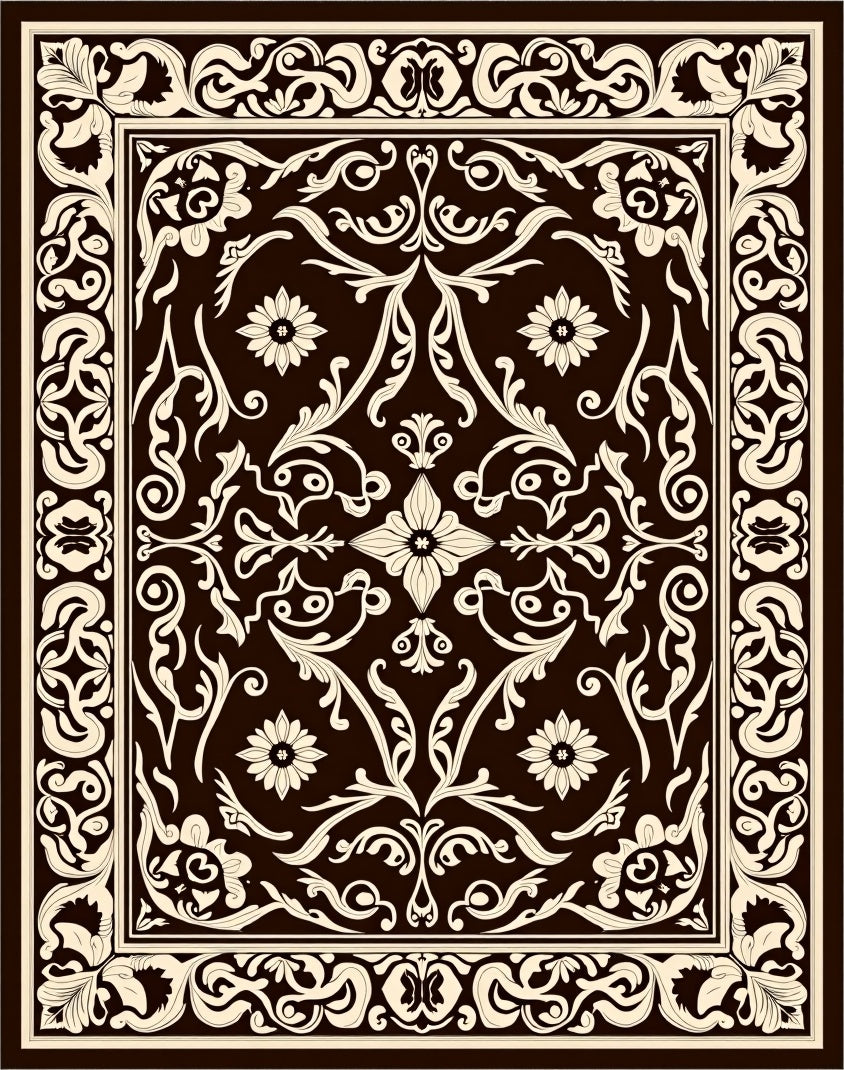 Classic Floral Scrollwork Pattern Rug