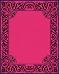 Ornate Floral Scrollwork Pink Navy Rug