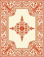 Traditional Red Floral Scrollwork Rug