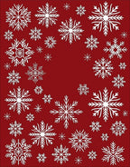 Red White Snowflake Pattern Rug