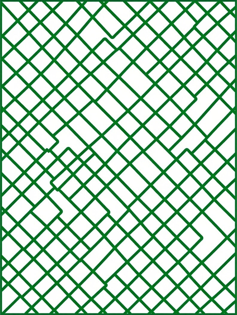 Green Intersecting Line Pattern Design Rug