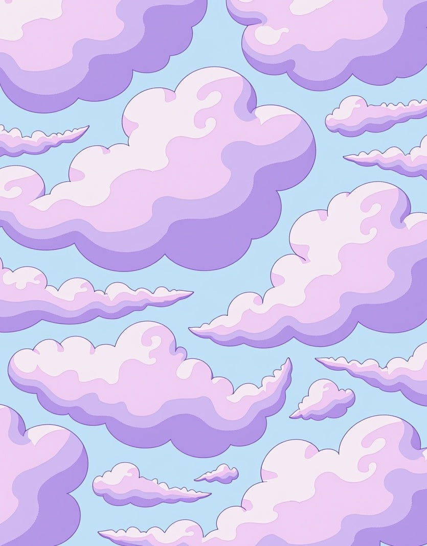 Lavender Sky Clouds Pattern Rug