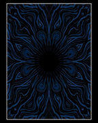 Deep Blue Swirling Organic Pattern Rug