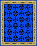 Bold Floral Motif Blue Gold Rug