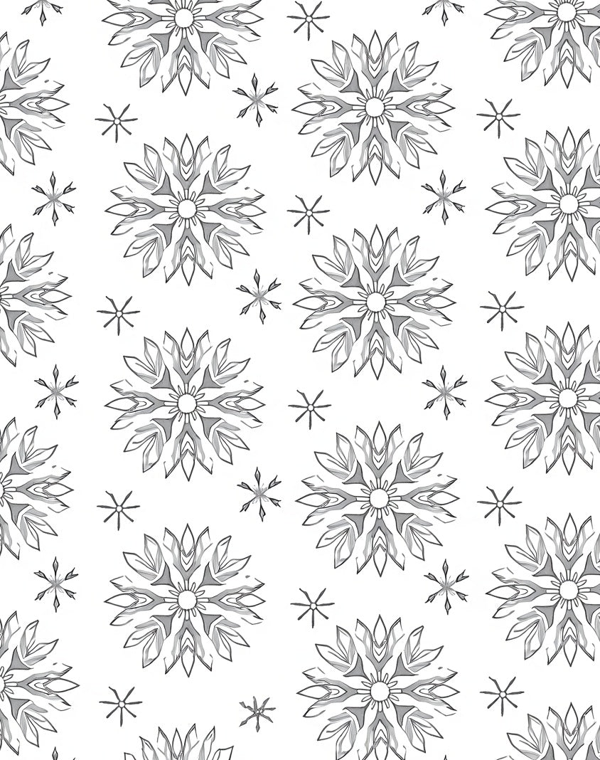 Intricate Snowflakes Pattern Design Rug