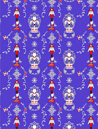 Red White Blue Character Pattern Rug
