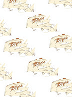 Cream and Brown Abstract Doodles Rug