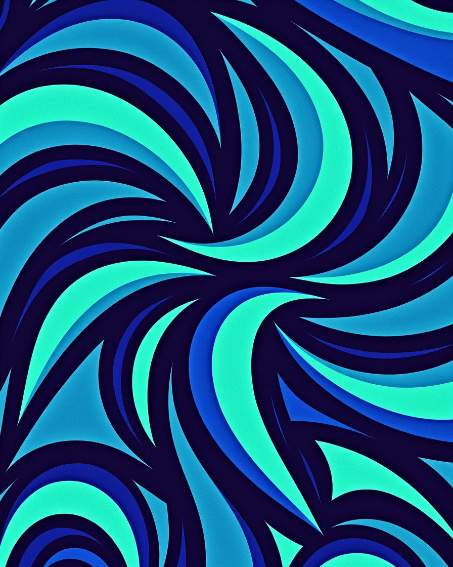 Aqua Blue Swirl Abstract Pattern Rug