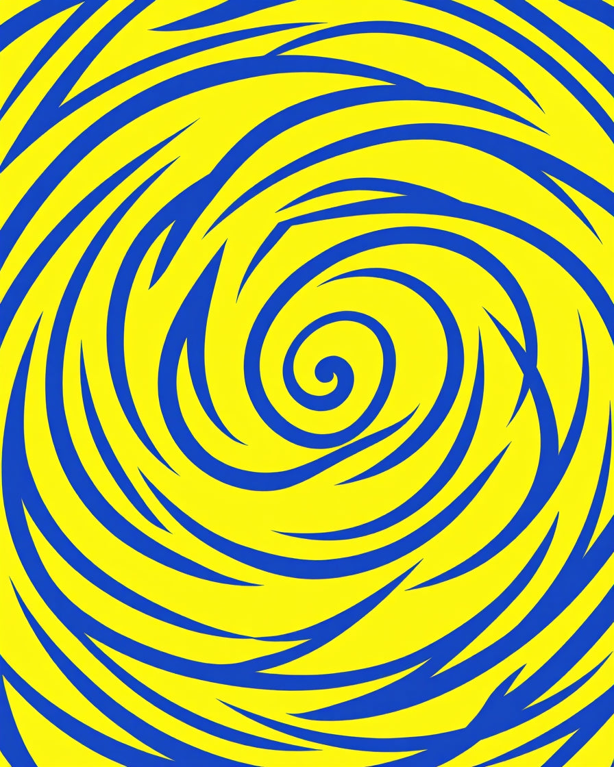 Vibrant Yellow Swirl Pattern Rug
