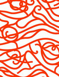 Flowing Orange Ribbon Abstract Pattern Rug