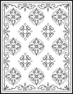 Intricate Scrollwork Floral Pattern Rug