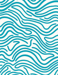Turquoise Wavy Organic Striped Pattern Rug