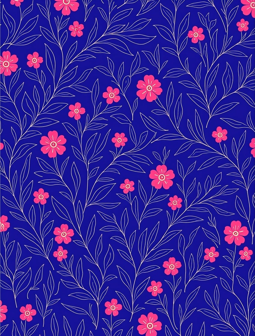 Floral Vine Branch Pattern Rug