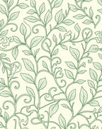 Green Leafy Vine Pattern Rug