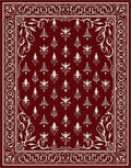 Ornate Floral Pattern with Detailed Border Rug