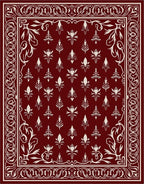 Ornate Floral Pattern with Detailed Border Rug