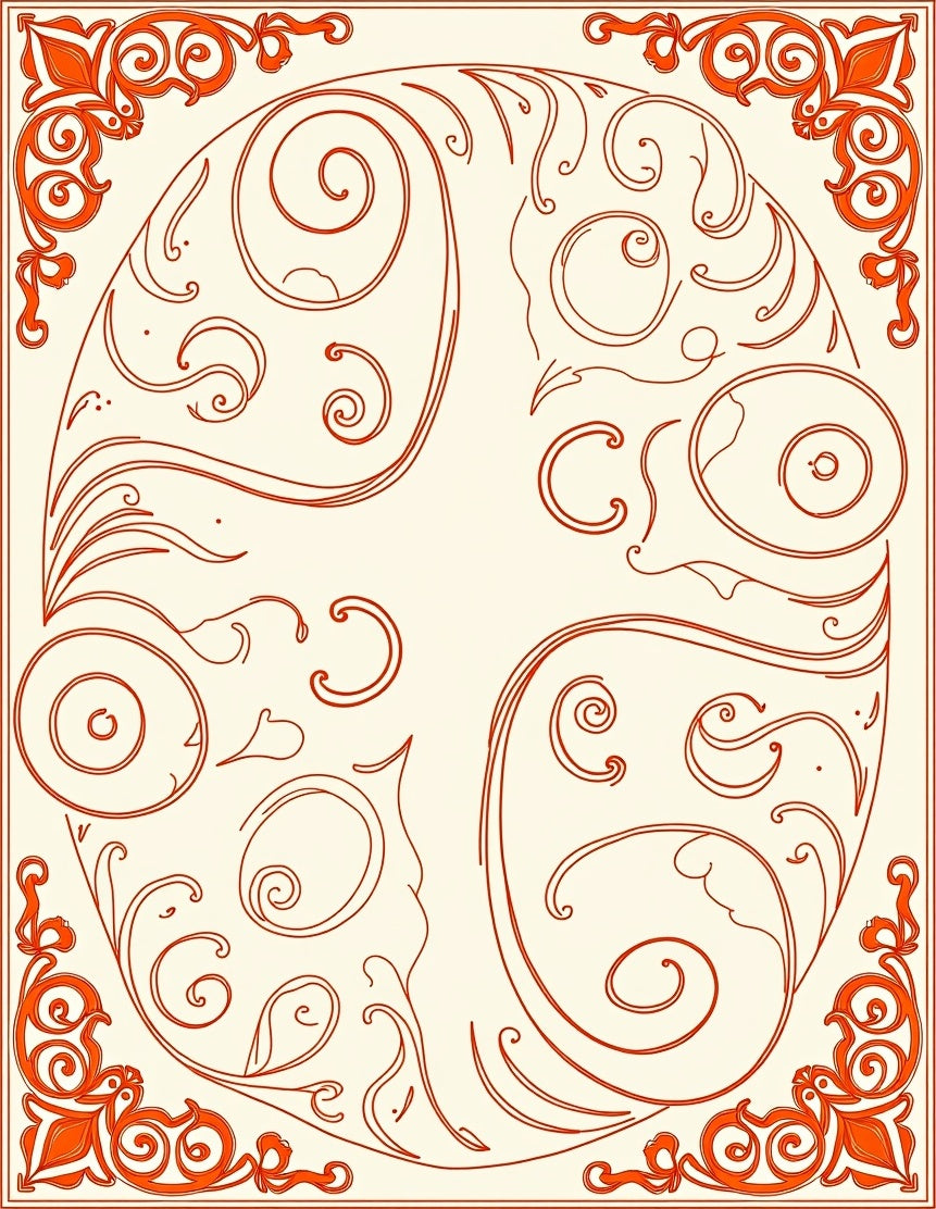 Ornate Flourish Scrollwork Rug