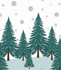 Winter Forest Snowflake Pattern Rug