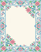 Vintage Floral Foliage Scroll Rug