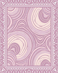 Pastel Swirl Marble Bordered Rug