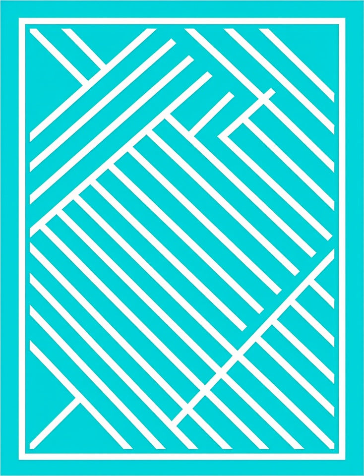 Modern White Stripe Abstract Geometric Design Rug