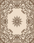 Ornate Floral Scrollwork Traditional Rug