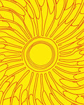 Concentric Sun Rays Pattern Rug