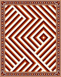 Bold Geometric Striped Antique Rug