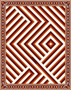 Bold Geometric Striped Antique Rug